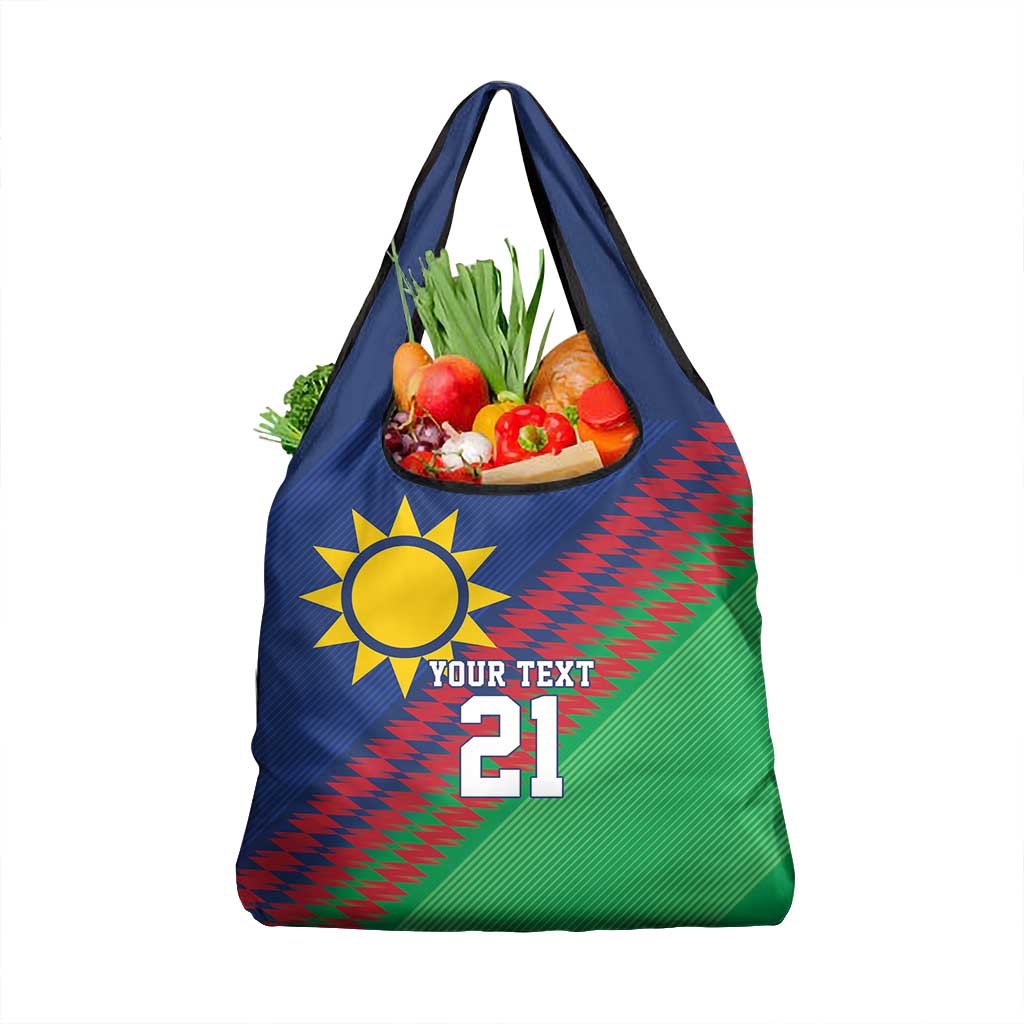 Custom Cricket African Namibia Grocery Bag Namibian Sporty Pattern Flag Motif - African Pride