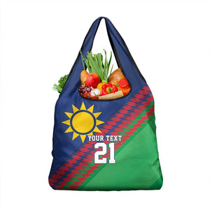 Custom Cricket African Namibia Grocery Bag Namibian Sporty Pattern Flag Motif - African Pride