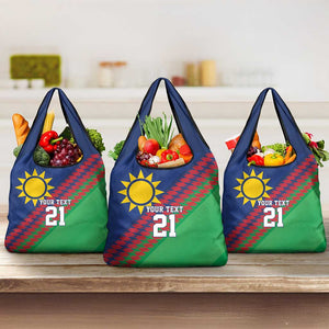 Custom Cricket African Namibia Grocery Bag Namibian Sporty Pattern Flag Motif - African Pride
