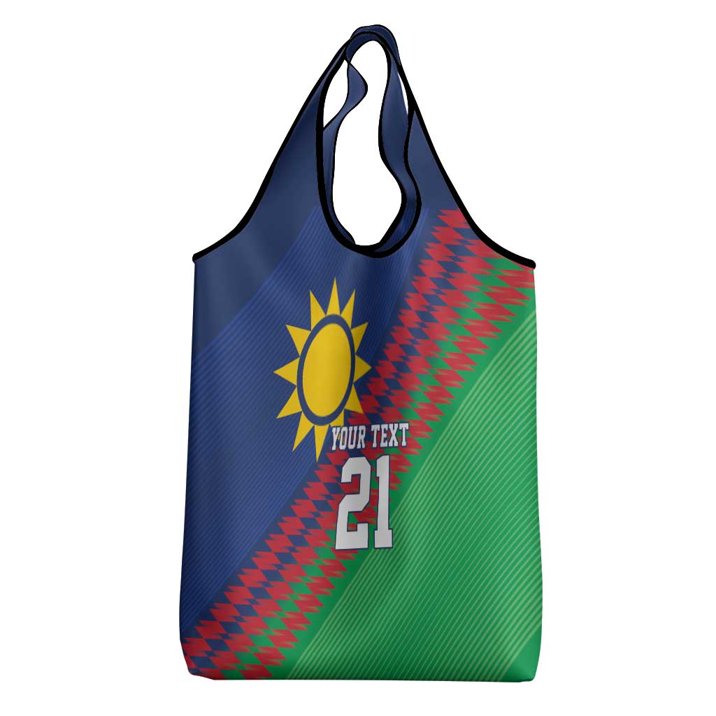 Custom Cricket African Namibia Grocery Bag Namibian Sporty Pattern Flag Motif - African Pride