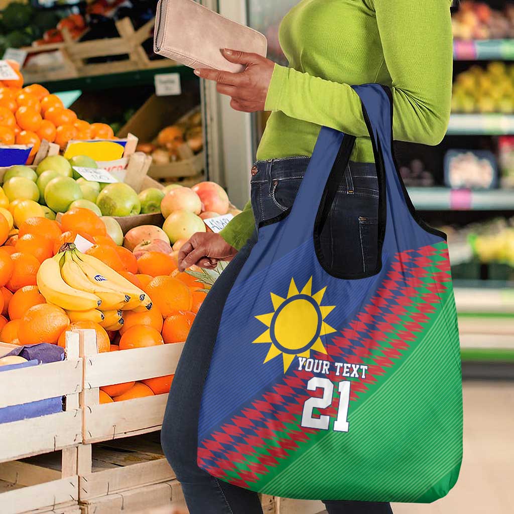 Custom Cricket African Namibia Grocery Bag Namibian Sporty Pattern Flag Motif - African Pride
