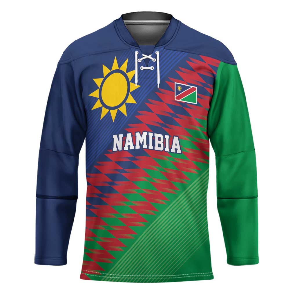 Custom Cricket African Namibia Hockey Jersey Namibian Sporty Pattern Flag Motif