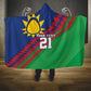 Custom Cricket African Namibia Hooded Blanket Namibian Sporty Pattern Flag Motif - African Pride