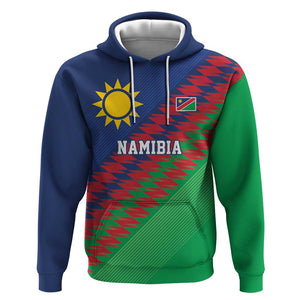 Custom Cricket African Namibia Hoodie Namibian Sporty Pattern Flag Motif - African Pride