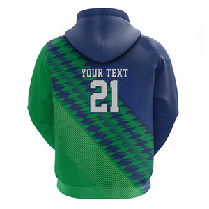 Custom Cricket African Namibia Hoodie Namibian Sporty Pattern Flag Motif - African Pride