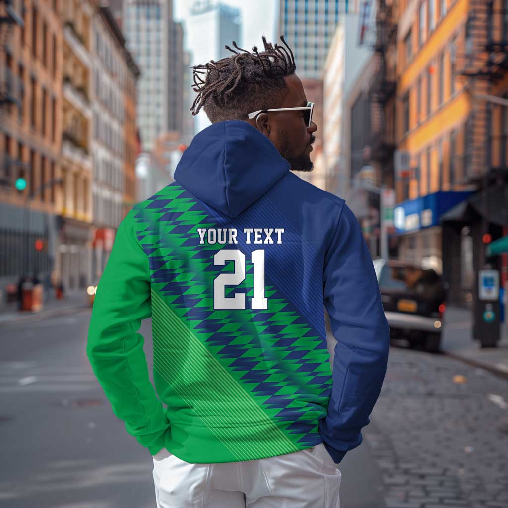 Custom Cricket African Namibia Hoodie Namibian Sporty Pattern Flag Motif - African Pride