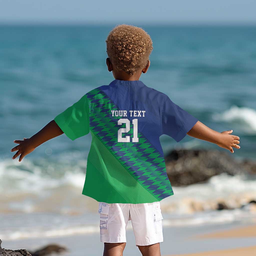 Custom Cricket African Namibia Kid Hawaiian Shirt Namibian Sporty Pattern Flag Motif - African Pride