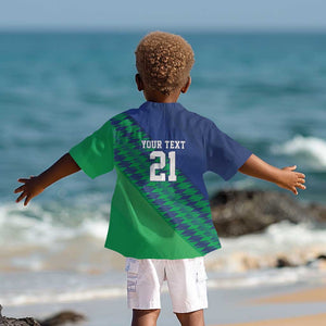 Custom Cricket African Namibia Kid Hawaiian Shirt Namibian Sporty Pattern Flag Motif - African Pride