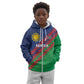 Custom Cricket African Namibia Kid Hoodie Namibian Sporty Pattern Flag Motif - African Pride