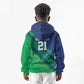 Custom Cricket African Namibia Kid Hoodie Namibian Sporty Pattern Flag Motif - African Pride