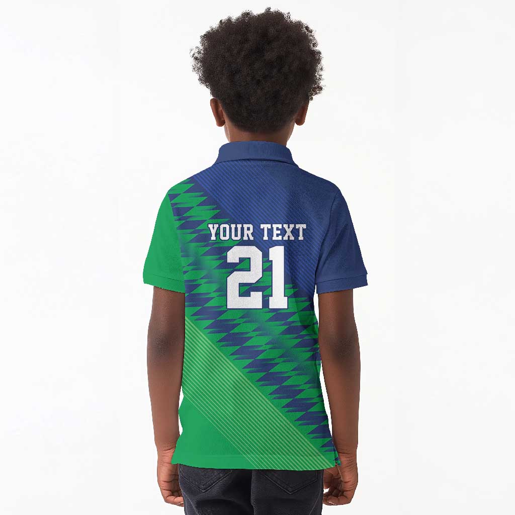 Custom Cricket African Namibia Kid Polo Shirt Namibian Sporty Pattern Flag Motif - African Pride