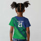 Custom Cricket African Namibia Kid T shirt Namibian Sporty Pattern Flag Motif - African Pride