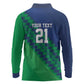 Custom Cricket African Namibia Long Sleeve Polo Shirt Namibian Sporty Pattern Flag Motif - African Pride