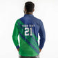 Custom Cricket African Namibia Long Sleeve Polo Shirt Namibian Sporty Pattern Flag Motif - African Pride