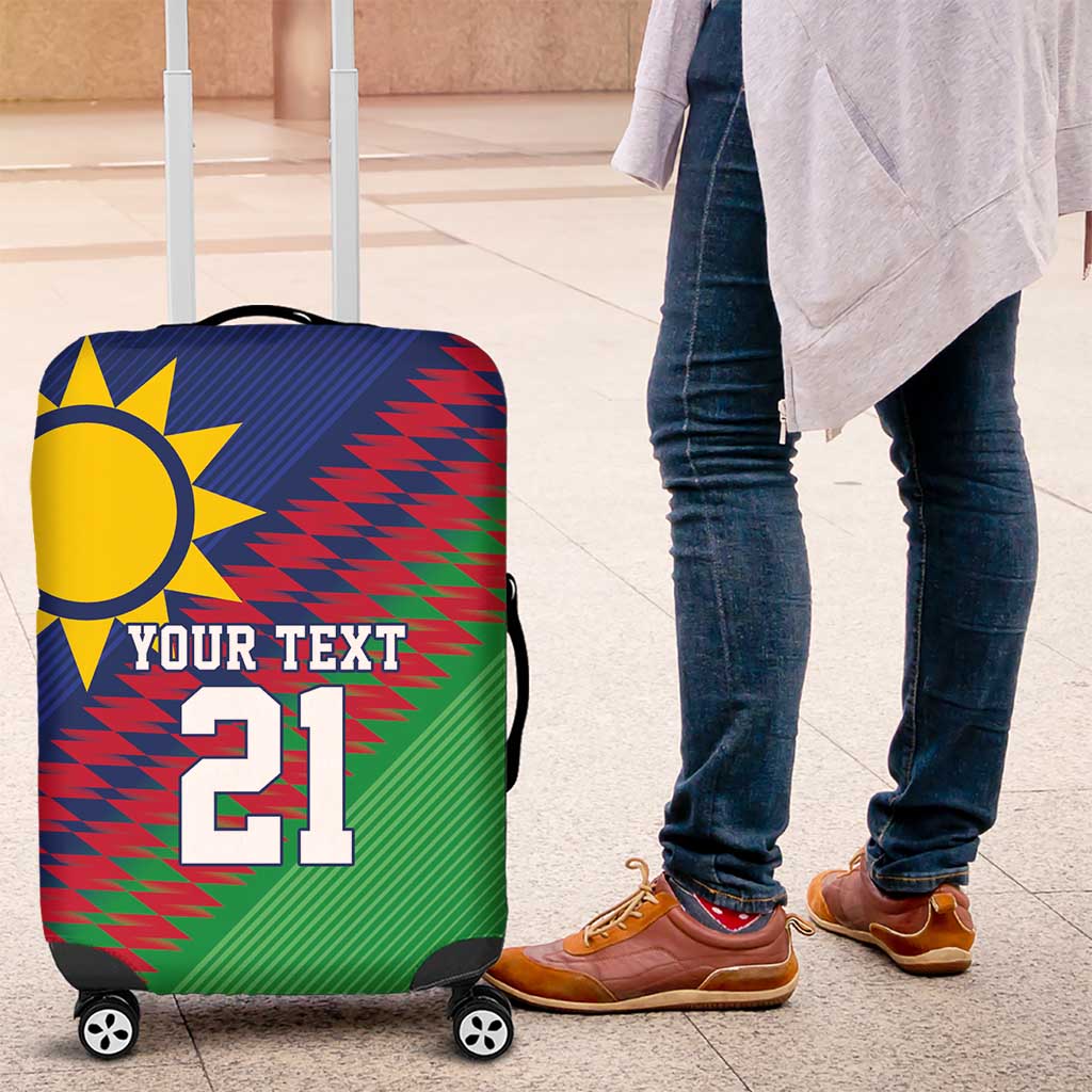 Custom Cricket African Namibia Luggage Cover Namibian Sporty Pattern Flag Motif - African Pride