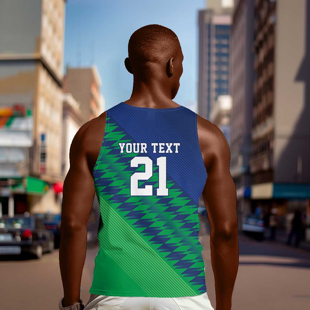 Custom Cricket African Namibia Men Tank Top Namibian Sporty Pattern Flag Motif - African Pride