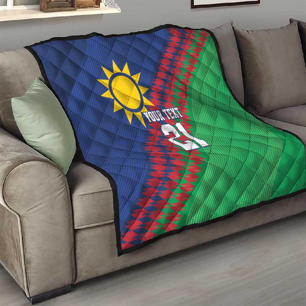 Custom Cricket African Namibia Quilt Namibian Sporty Pattern Flag Motif - African Pride