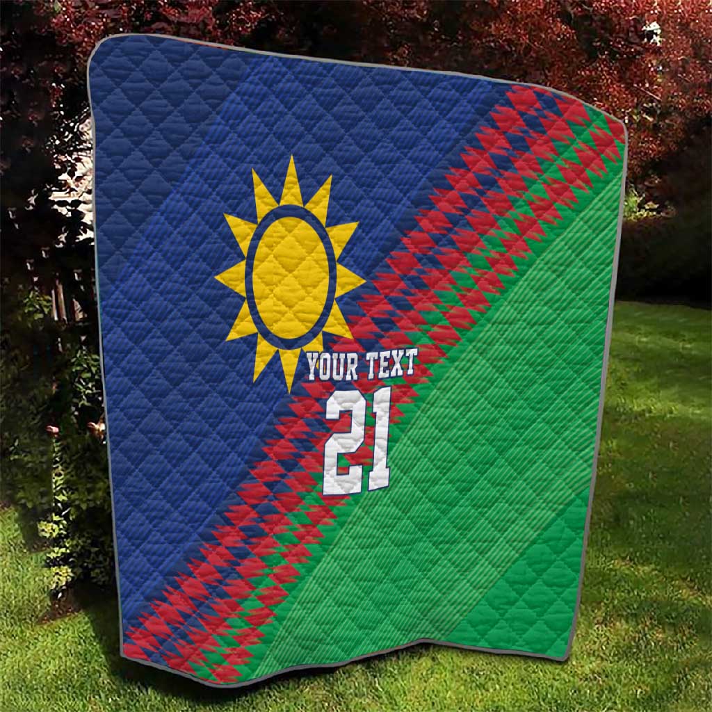 Custom Cricket African Namibia Quilt Namibian Sporty Pattern Flag Motif - African Pride