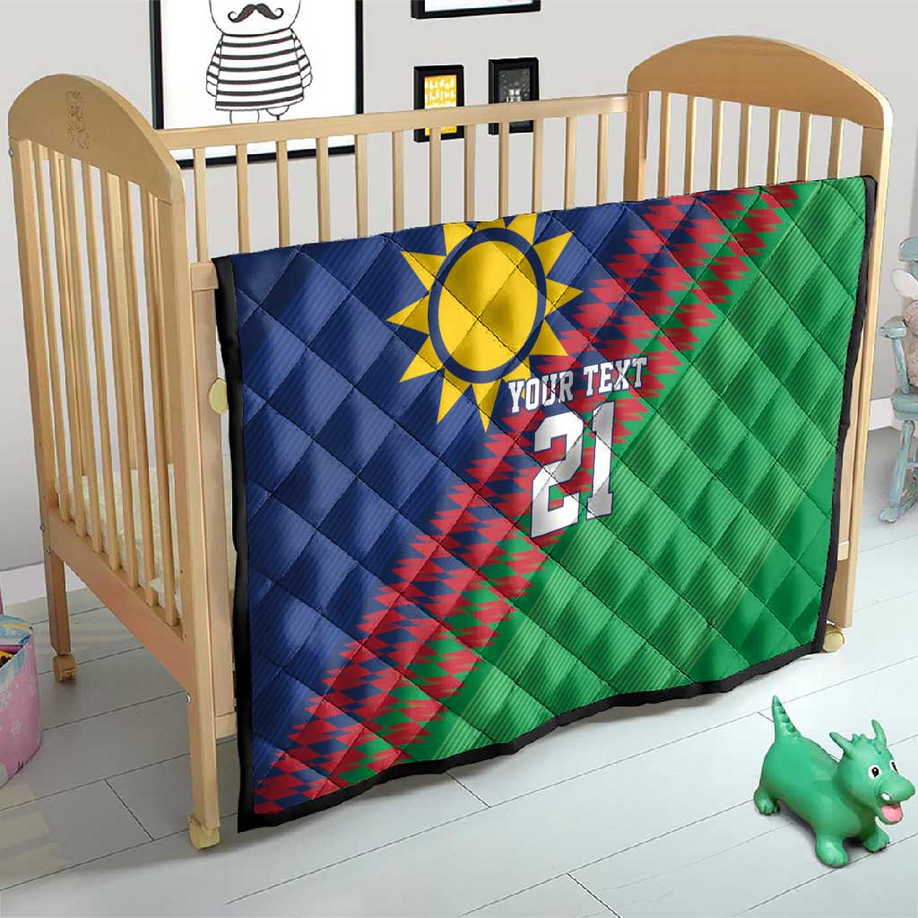 Custom Cricket African Namibia Quilt Namibian Sporty Pattern Flag Motif - African Pride