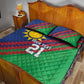 Custom Cricket African Namibia Quilt Bed Set Namibian Sporty Pattern Flag Motif - African Pride