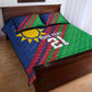 Custom Cricket African Namibia Quilt Bed Set Namibian Sporty Pattern Flag Motif - African Pride