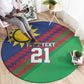 Custom Cricket African Namibia Round Carpet Namibian Sporty Pattern Flag Motif - African Pride