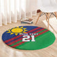Custom Cricket African Namibia Round Carpet Namibian Sporty Pattern Flag Motif - African Pride