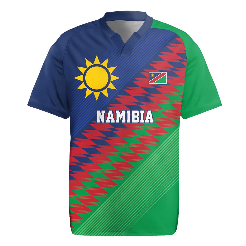 Custom Cricket African Namibia Rugby Jersey Namibian Sporty Pattern Flag Motif - African Pride