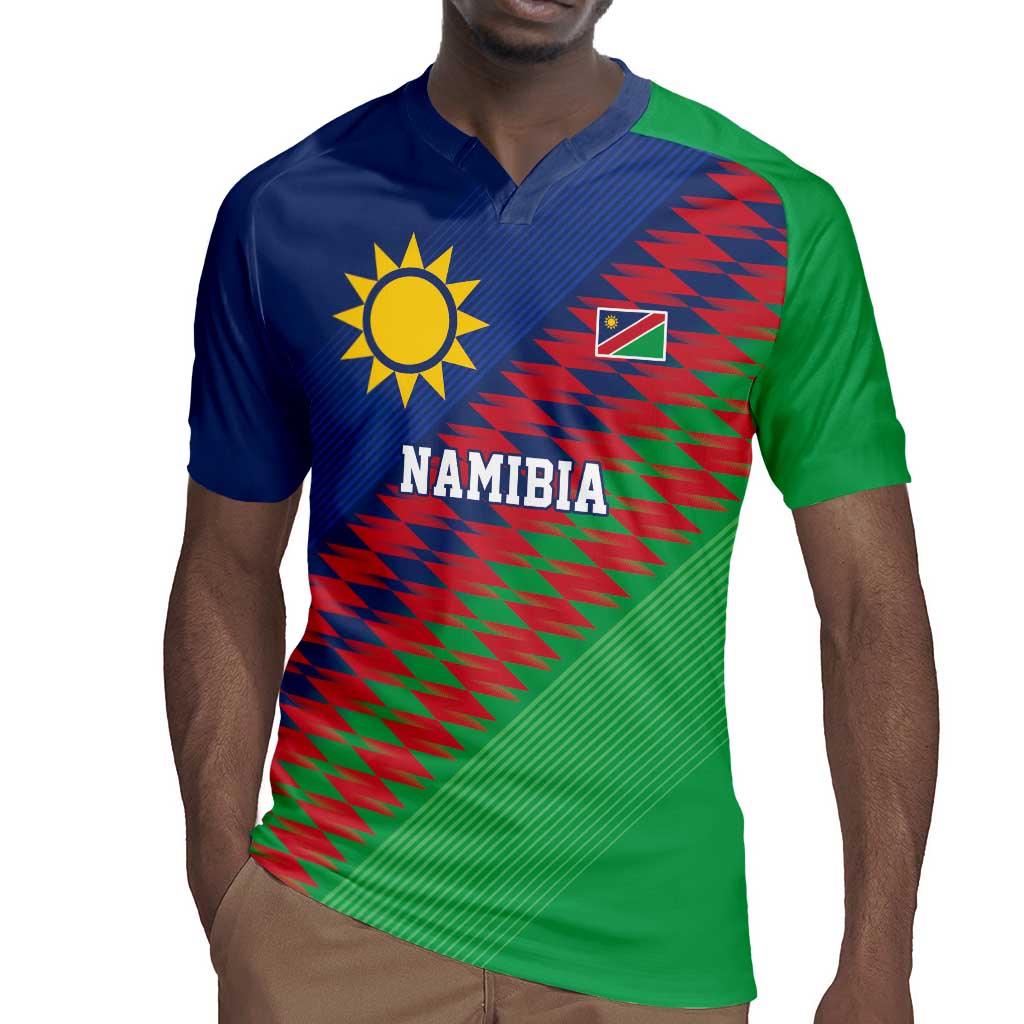 Custom Cricket African Namibia Rugby Jersey Namibian Sporty Pattern Flag Motif - African Pride