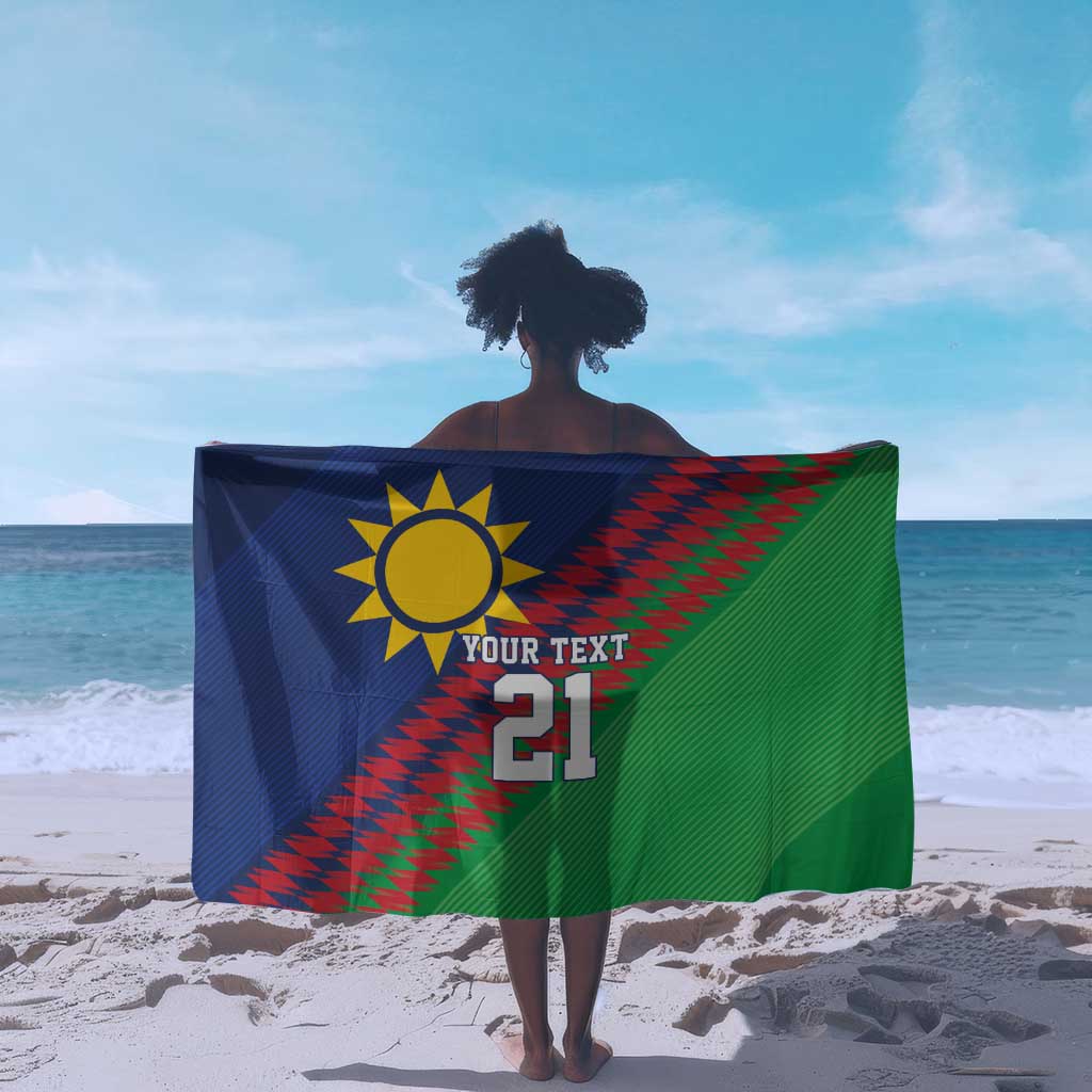 Custom Cricket African Namibia Sarong Namibian Sporty Pattern Flag Motif - African Pride
