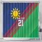 Custom Cricket African Namibia Shower Curtain Namibian Sporty Pattern Flag Motif - African Pride