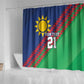 Custom Cricket African Namibia Shower Curtain Namibian Sporty Pattern Flag Motif - African Pride