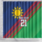 Custom Cricket African Namibia Shower Curtain Namibian Sporty Pattern Flag Motif - African Pride