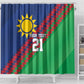 Custom Cricket African Namibia Shower Curtain Namibian Sporty Pattern Flag Motif - African Pride