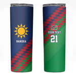 Custom Cricket African Namibia Skinny Tumbler Namibian Sporty Pattern Flag Motif - African Pride