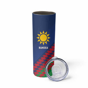 Custom Cricket African Namibia Skinny Tumbler Namibian Sporty Pattern Flag Motif - African Pride