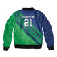Custom Cricket African Namibia Sleeve Zip Bomber Jacket Namibian Sporty Pattern Flag Motif - African Pride