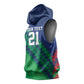 Custom Cricket African Namibia Sleeveless Hoodie Namibian Sporty Pattern Flag Motif - African Pride