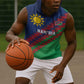 Custom Cricket African Namibia Sleeveless Hoodie Namibian Sporty Pattern Flag Motif - African Pride