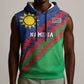 Custom Cricket African Namibia Sleeveless Hoodie Namibian Sporty Pattern Flag Motif - African Pride
