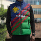 Custom Cricket African Namibia Sleeveless Puffer Jacket Namibian Sporty Pattern Flag Motif