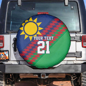 Custom Cricket African Namibia Spare Tire Cover Namibian Sporty Pattern Flag Motif - African Pride