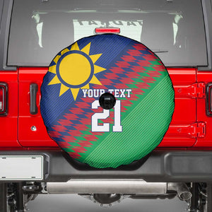 Custom Cricket African Namibia Spare Tire Cover Namibian Sporty Pattern Flag Motif - African Pride