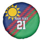 Custom Cricket African Namibia Spare Tire Cover Namibian Sporty Pattern Flag Motif - African Pride