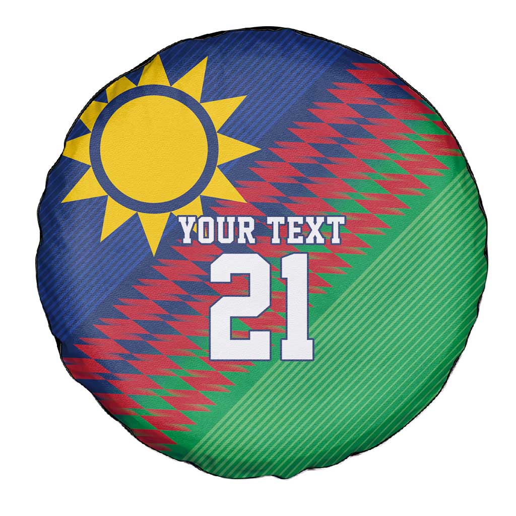 Custom Cricket African Namibia Spare Tire Cover Namibian Sporty Pattern Flag Motif - African Pride