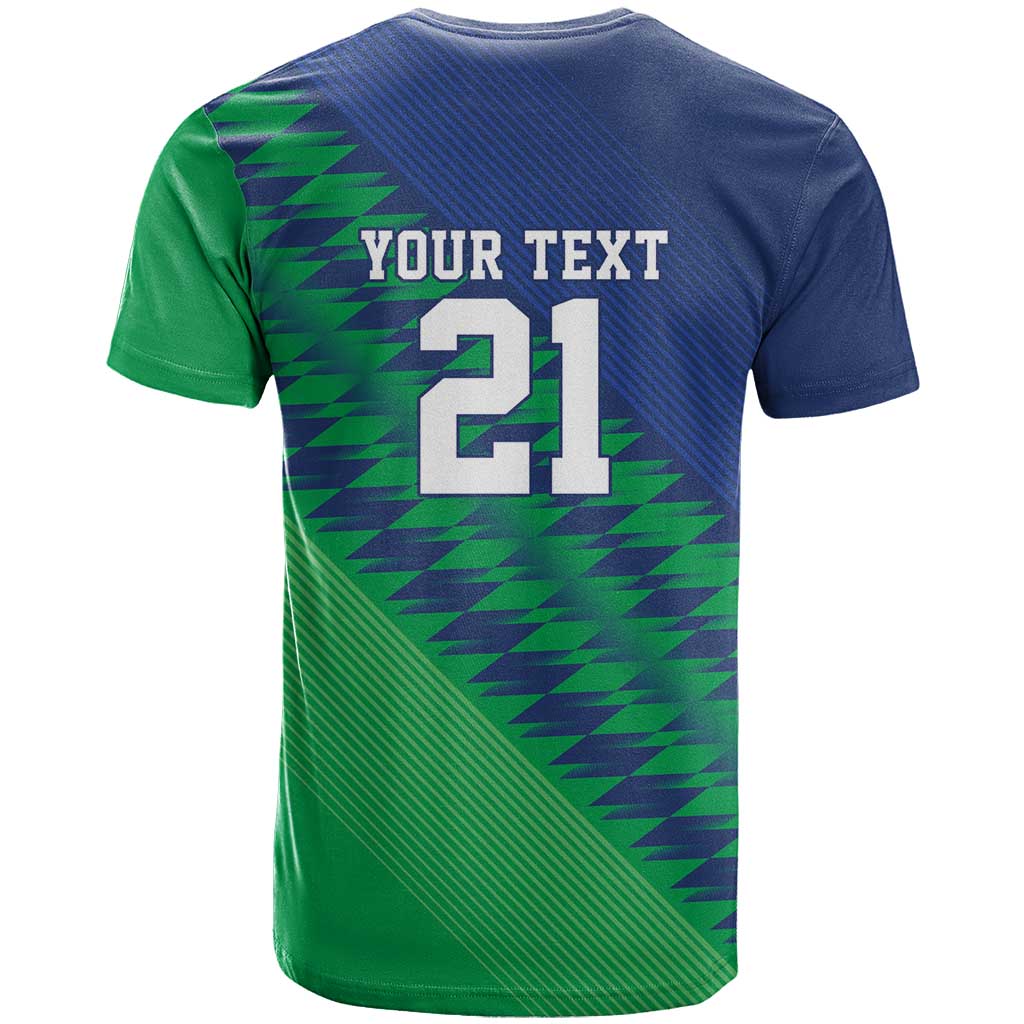 Custom Cricket African Namibia T shirt Namibian Sporty Pattern Flag Motif - African Pride