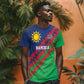 Custom Cricket African Namibia T shirt Namibian Sporty Pattern Flag Motif - African Pride