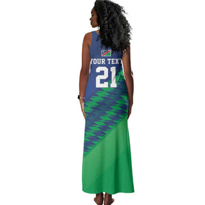 Custom Cricket African Namibia Tank Maxi Dress Namibian Sporty Pattern Flag Motif - African Pride