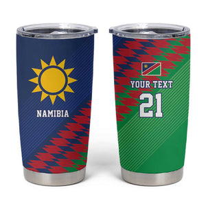 Custom Cricket African Namibia Tumbler Cup Namibian Sporty Pattern Flag Motif - African Pride