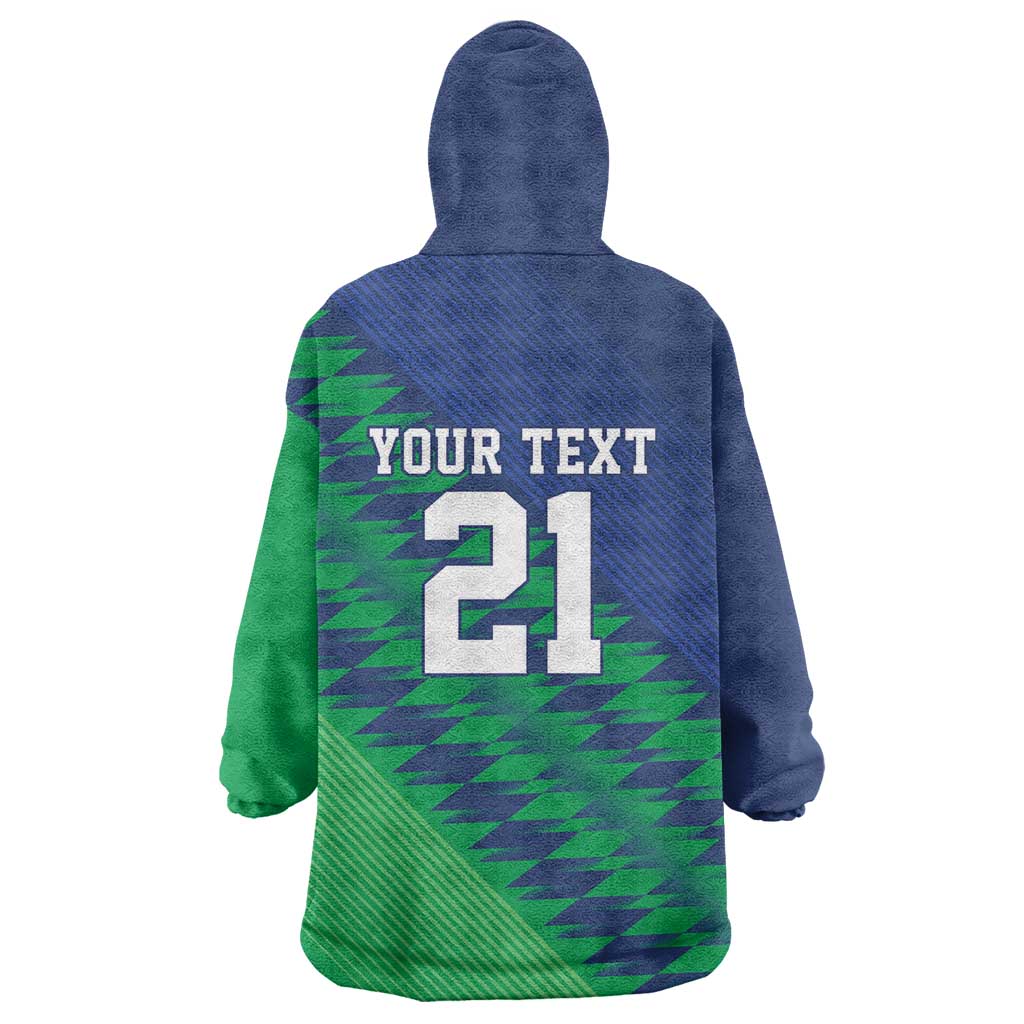 Custom Cricket African Namibia Wearable Blanket Hoodie Namibian Sporty Pattern Flag Motif - African Pride